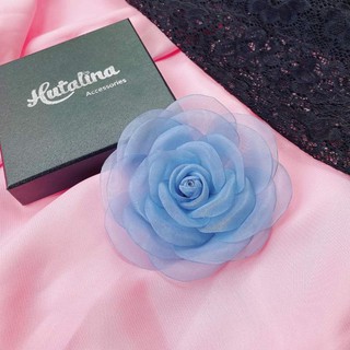 Hoa cài áo handmade cao cấp- Hoa voan organza 10cm cao cấp- Nhiều màu