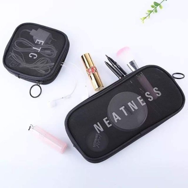 Set 3 Túi Lưới Đựng Mỹ Phẩm Beauty ETC , túi đựng mỹ phẩm đi du lịch