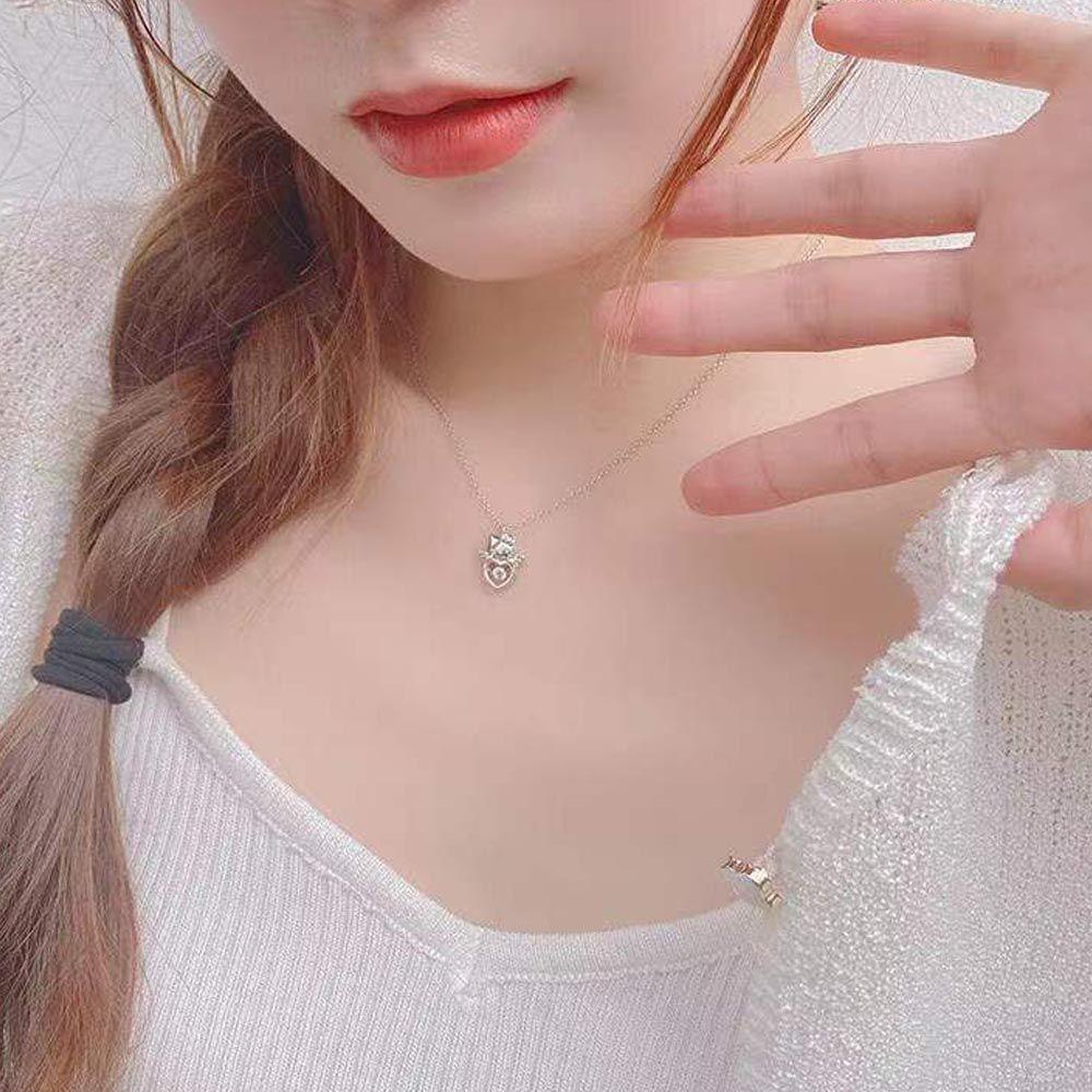 Dây Chuyền Mặt Hình Bánh Donut / Trái Tim / Mèo Dễ Thương Phong Cách Vintage Hàn Quốc