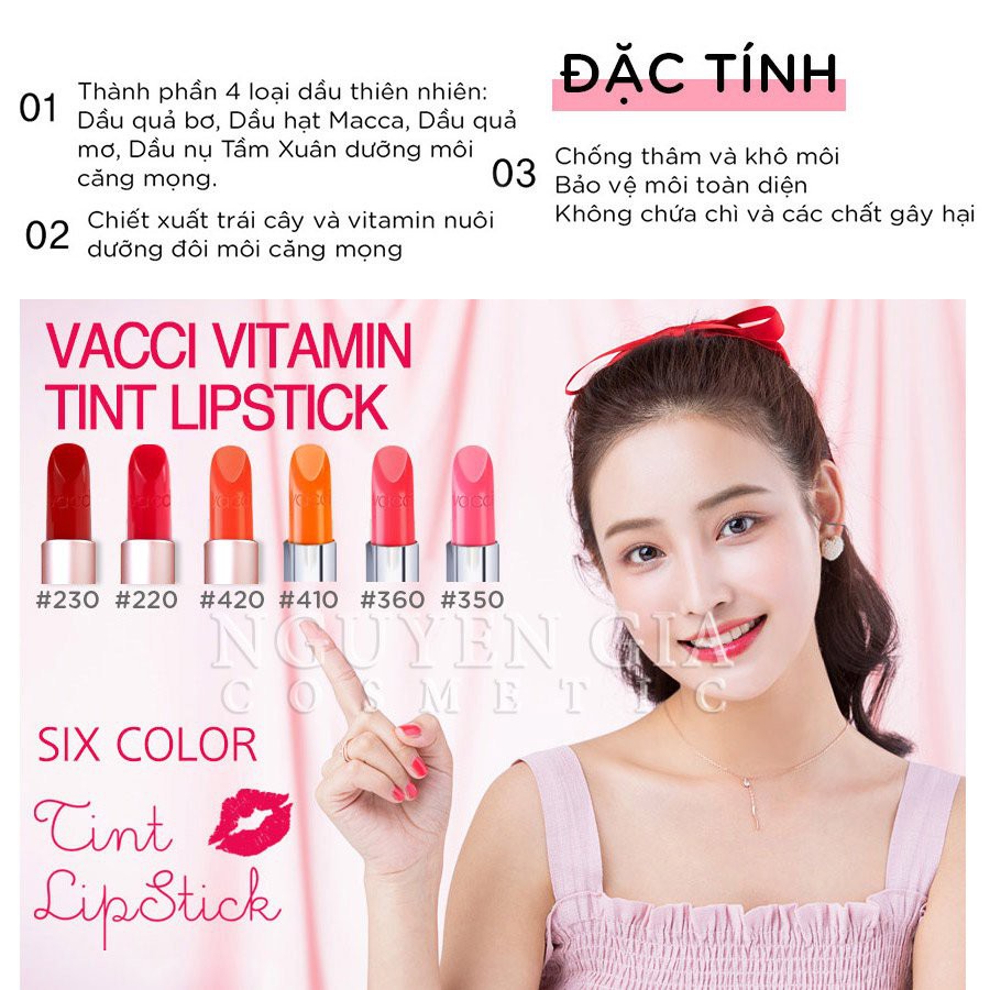 Son Dưỡng Môi Có Màu Lâu Phai Cao Cấp Vacci Vitamin Tint Lipstick (Hàn Quốc) | BigBuy360 - bigbuy360.vn