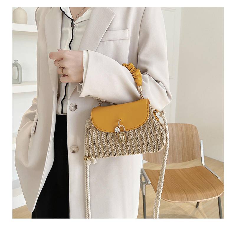 Túi Xách Đan Rơm Dáng Vuông Nhỏ Có Khóa Thời Trang Cho Nữ 8986#