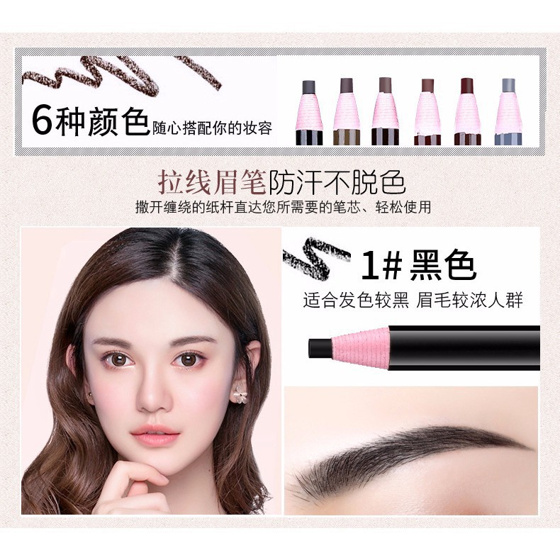 [Hàng mới về] Chì Kẻ Mày Chống Thấm Nước Và Mồ Hôi 6 Màu Tùy Chọn | BigBuy360 - bigbuy360.vn