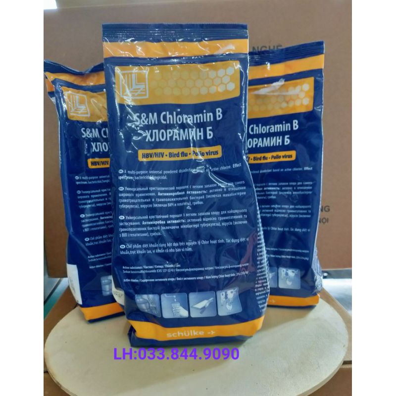 Cloramin B Tiệp túi 1kg - Sát khuẩn, khử trùng và diệt khuẩn