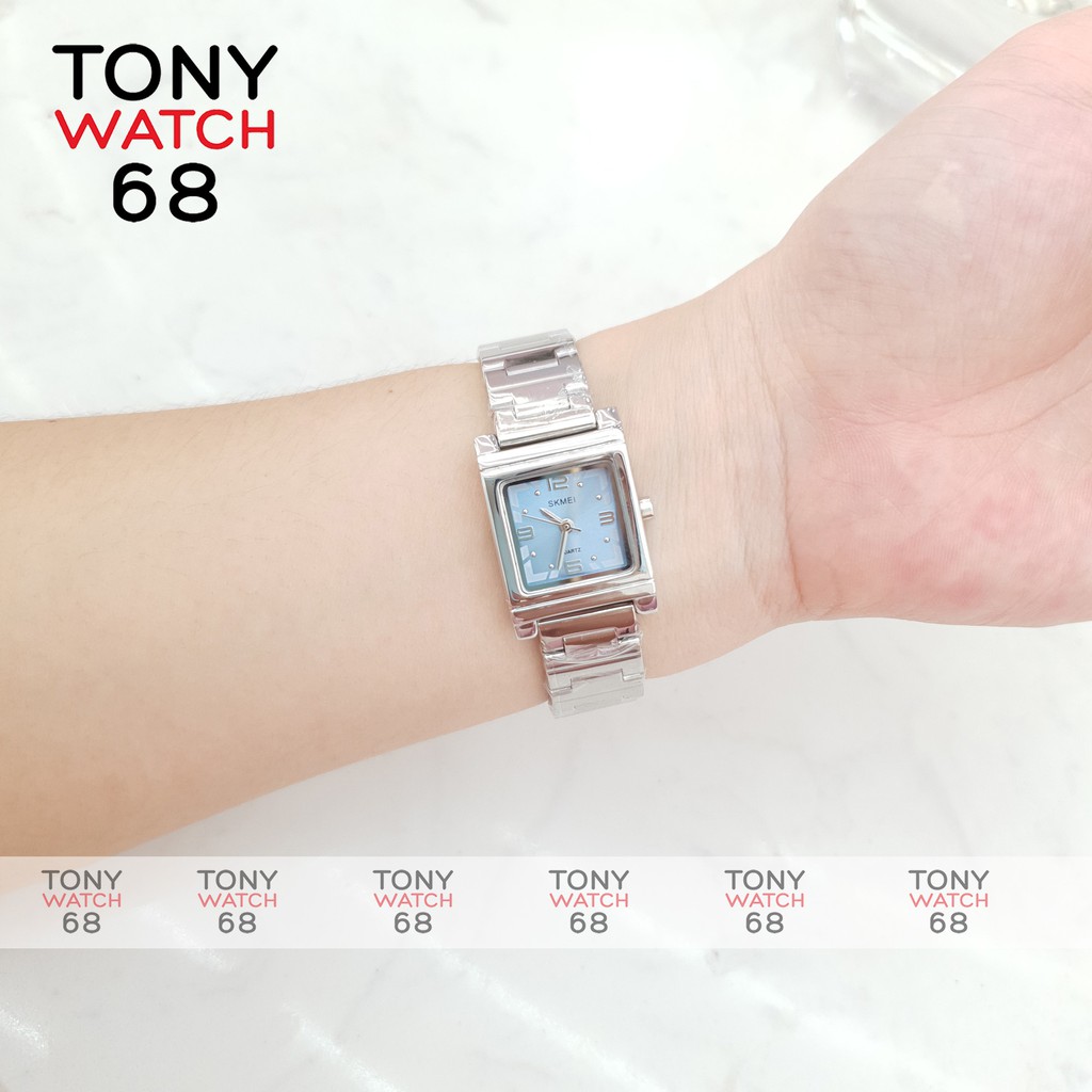 Đồng hồ nữ SKMEI mặt vuông dây kim loại mặt mini sang trọng chính hãng chống nước Tony Watch 68