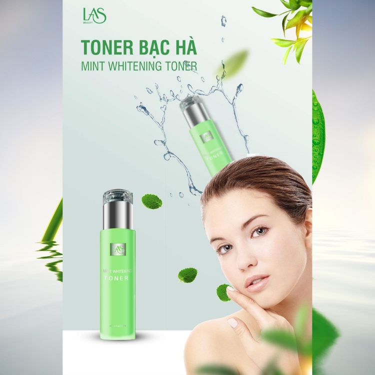 Nước cân bằng da, toner bạc hà, toner tinh thể bạc hà, LAS BEAUTY, 100ml | BigBuy360 - bigbuy360.vn