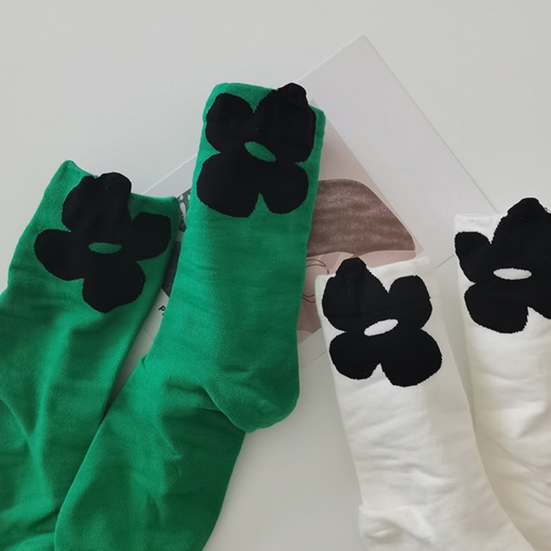 Xiangbao Vớ Thuyền Vải Cotton Họa Tiết Hoa Lớn Màu Sắc Tương Phản Phong Cách Harajuku Nhật Bản Hàn Quốc Cho Nữ