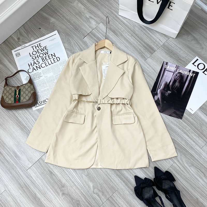 Áo khoác vest blaser kèm đai siêu xinh