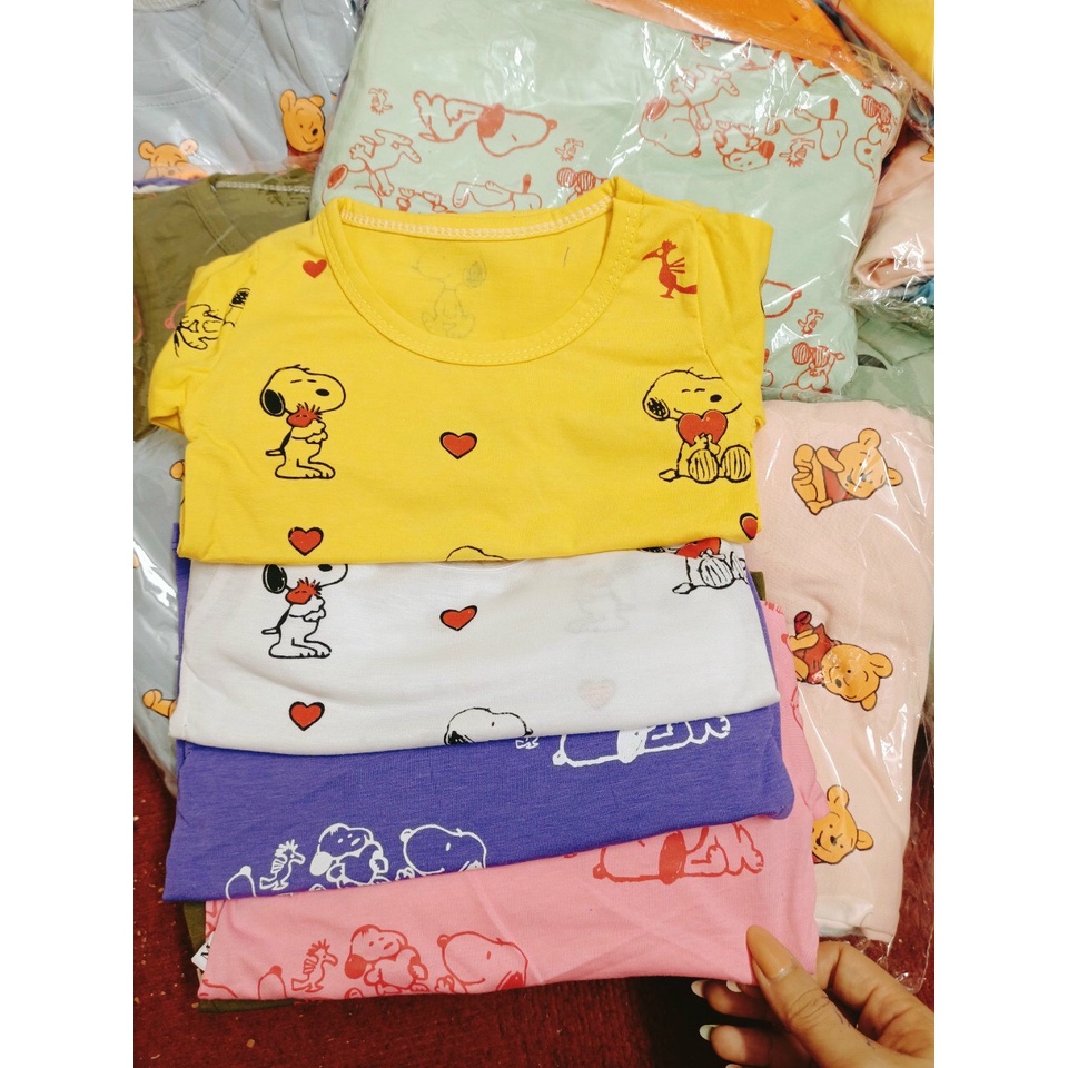 Bộ cotton dài tay in tràn hình chó Snoopy cho bé từ 8-18kg
