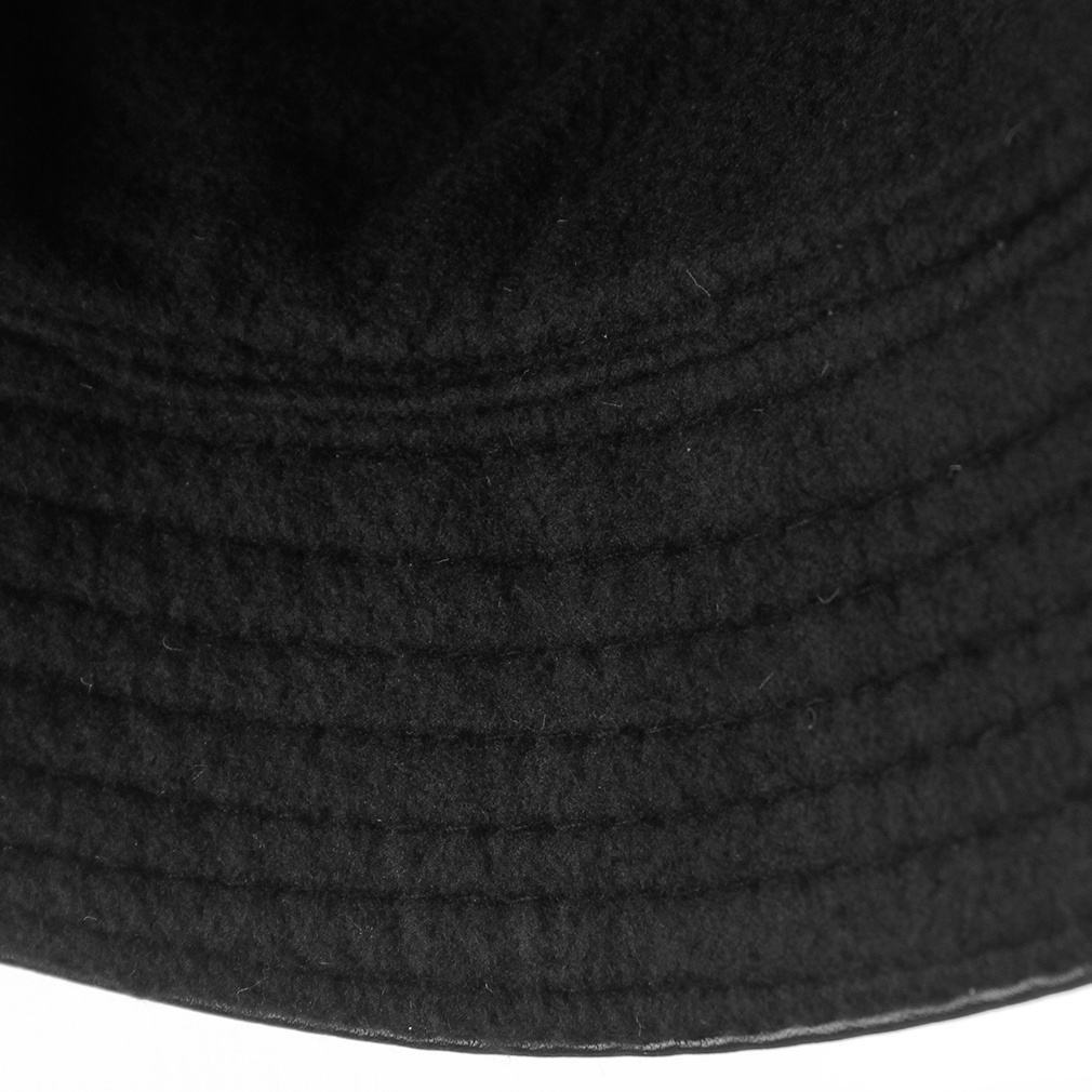 Nón Bucket Chất Liệu Da PU Màu Đen Trơn Thời Trang Thu Đông Mới 2023 Cho Nam Nữ