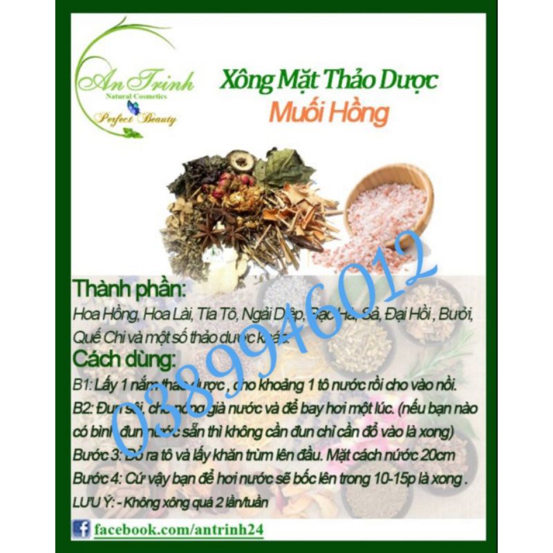 xông mặt muối hồng thảo dược