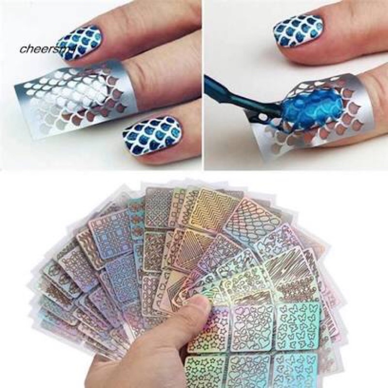 Set 24 giấy khuôn vẽ móng siêu HOT