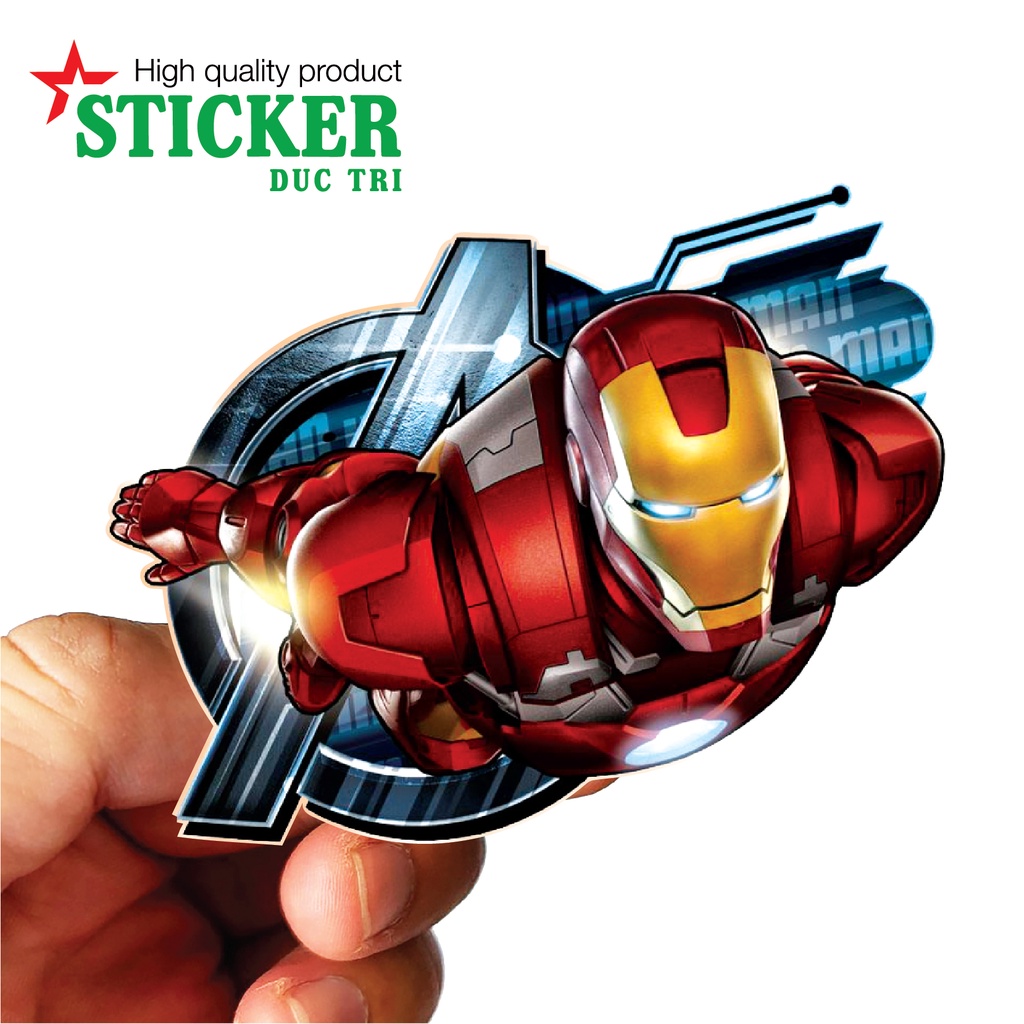 Bộ Sticker IRONMAN, Miếng dán được cắt sẳn có màng bảo vệ chống nước chống trầy.