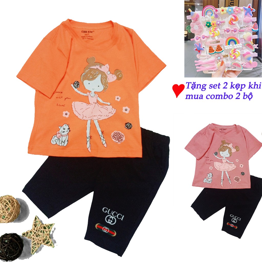 Bộ quần áo trẻ em bé gái Size từ 9-30kg LAZAKIDS Thun COTTON 100% co giãn 4 chiều áo mỏng mát,quần dày dặn mát mịn đẹp