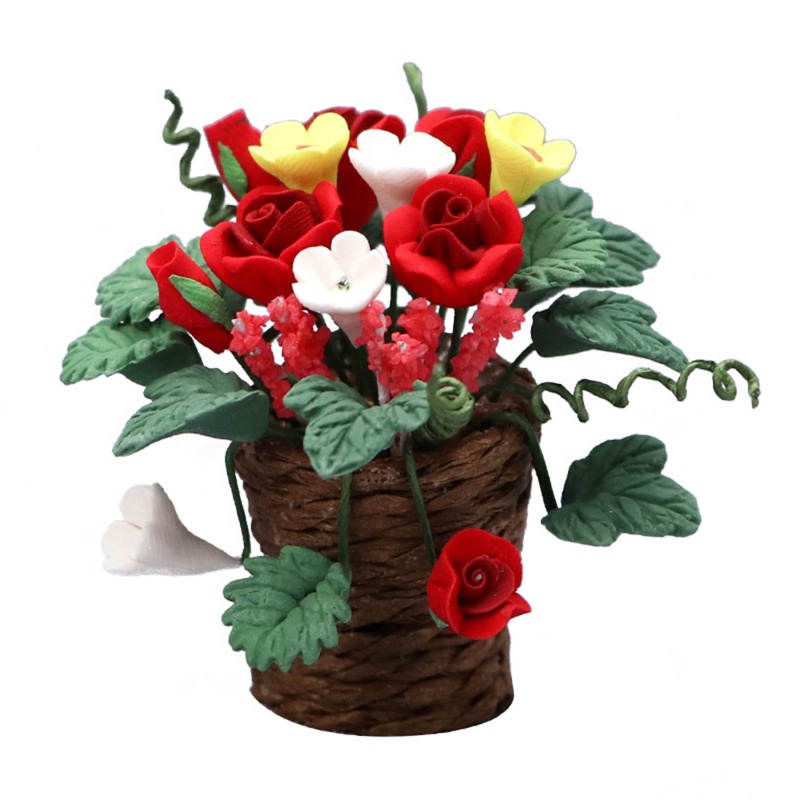 Mô Hình Chậu Hoa Mini 1 / 12 Dùng Trang Trí Nhà Búp Bê