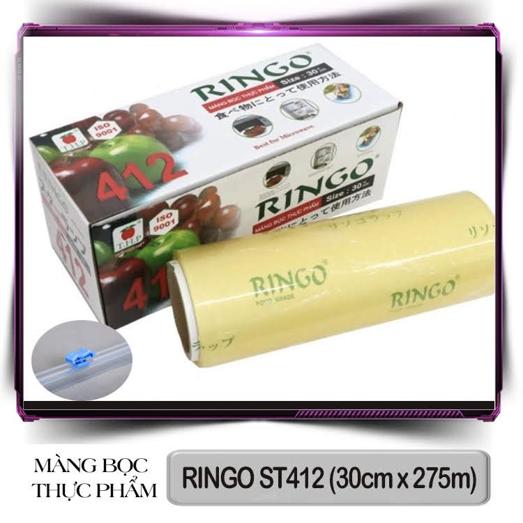 CUỘN MÀNG BỌC THỰC PHẨM RINGO LỚN ST612 (30cm x 500m), ST618 (45cm x 500m),ST412 (30cmx275m), ST418 (45cmx300m) | BigBuy360 - bigbuy360.vn