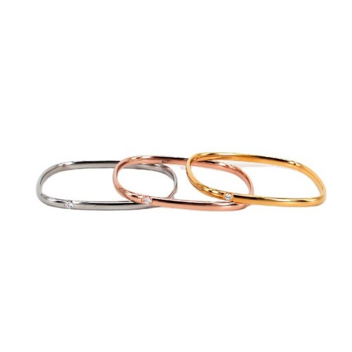 Vòng Tay Hình Chữ Nhật Đính 1 Viên Đá Nhân Tạo Thép Titan Ko Rỉ TT 3598