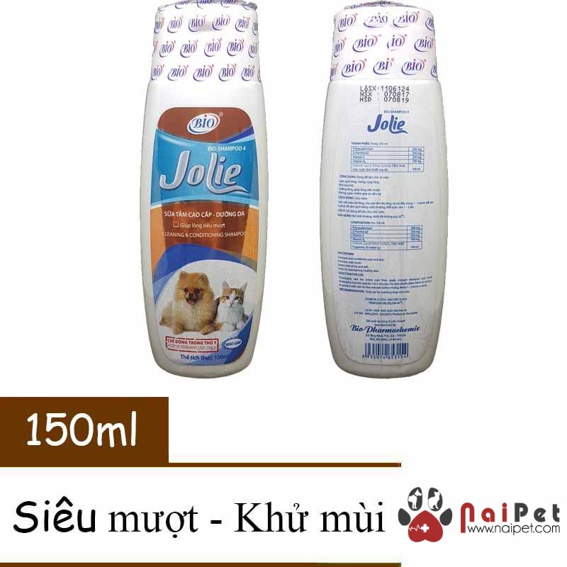 Sữa Tắm Cao Cấp Dưỡng Lông Siêu Mượt Khử Mùi Hôi Jolie Bio 150ml