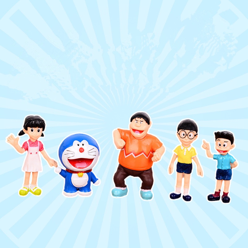 Bộ 1/5 mô hình các nhân vật phim Doraemon trang trí xinh xắn