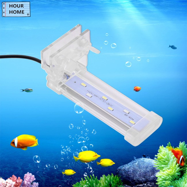 ZHAHOOU LED Lamp Fish Tank Crystal LED Aquarium Clip Light Plant Grow Aquarium Fish Tank Lamp Lighting Europe Standard