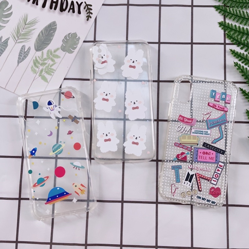 Ốp iPhone X/Xs Viền Nhựa Dẻo In Hình Dễ Thương