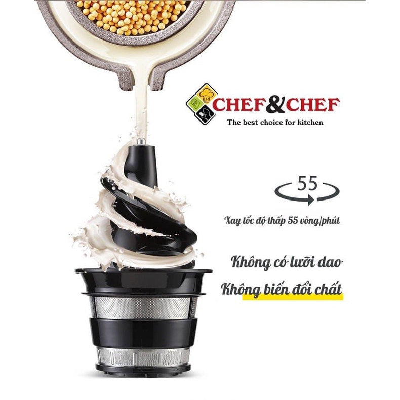 MÁY ÉP CHẬM NGUYÊN QUẢ CHEF&amp;CHEF CH-333 CÔNG NGHỆ CHỐNG ỒN