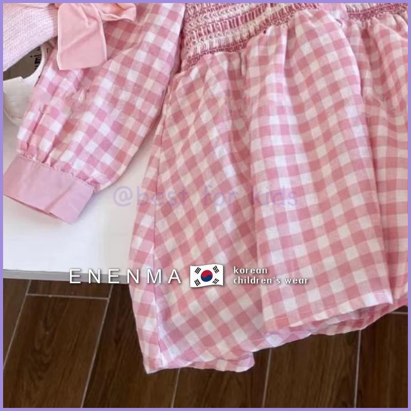 Đầm Tay Ngắn Họa Tiết Caro Phong Cách Phương Tây Dễ Thương Thời Trang Mùa Hè Cho Bé Gái