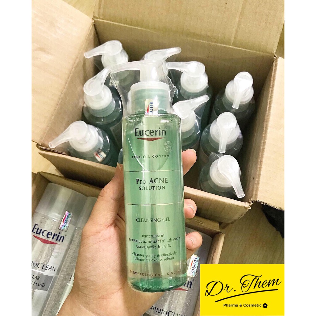 Sữa Rửa Mặt Eucerin Cho Da Dầu Mụn - Eucerin Pro ACNE Solution Cleansing Gel 200ml và 400ml Proacne- Dr Thêm | BigBuy360 - bigbuy360.vn