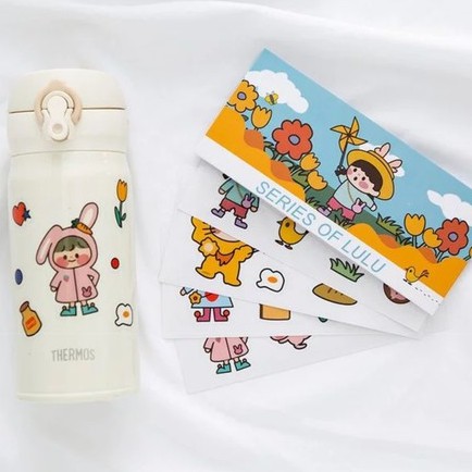 Tờ hình dán họa tiết hoạt hình chất liệu PVC chống nước để trang trí bình nước / điện thoại / sổ tay ST42