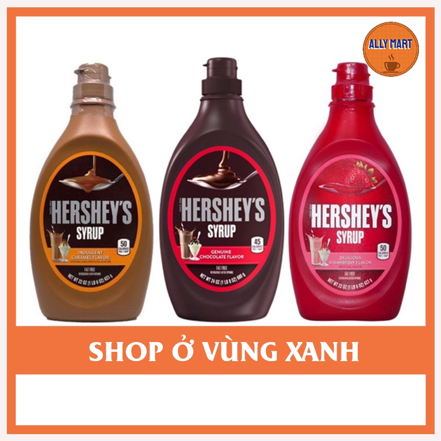 SỐT HERSHEY MỸ CHAI NHỎ SOCOLA - DÂU - CARAMEN 623 GR - SIRO PHA CHẾ HERSHEY CHOCOLATE - SYRUP HERSH
