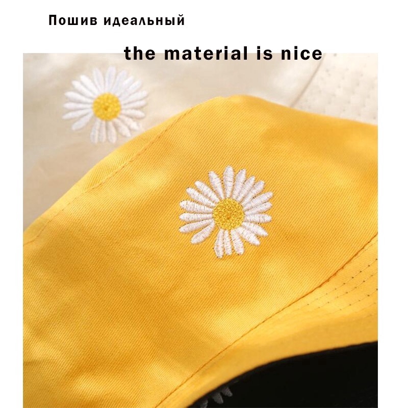 Mũ vành họa tiết hoa cúc thời trang xinh xắn cho nữ và nam