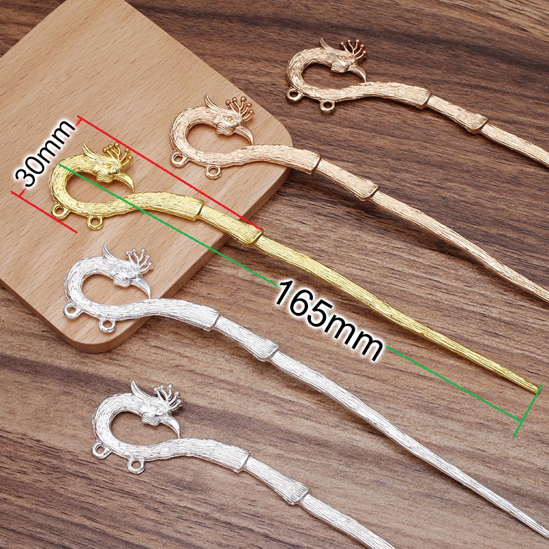 Cán trâm cài phượng cửu nguyên liệu làm trâm làm trang sức cổ trang cosplay cổ phục có màu KC