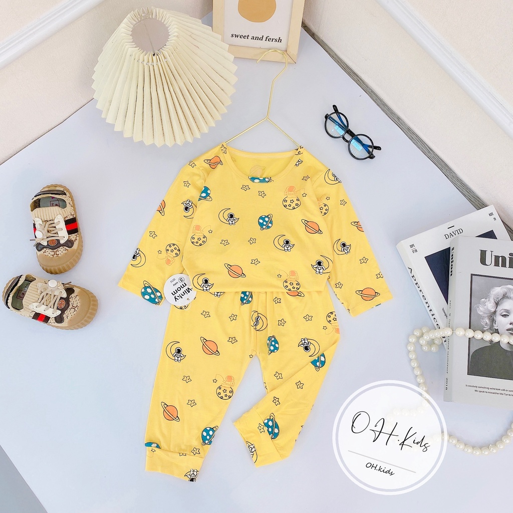 Bộ Dài Tay Chất Thun Lạnh MINKY MOM Vải Mềm Mịn, Thoáng Mát Cho Bé Trai, Bé Gái Từ 5 – 16kg