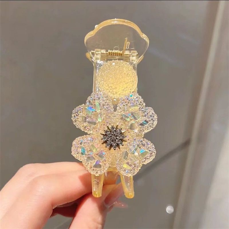 Kẹp Tóc Hình Cỏ Bốn Lá Đính Đá Thời Trang Nữ