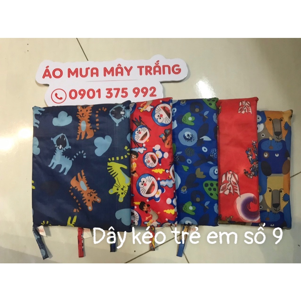 Áo Mưa Dây Kéo Vải Dù Tiện Lợi Cho Bé - Chọn Màu Bé Thích