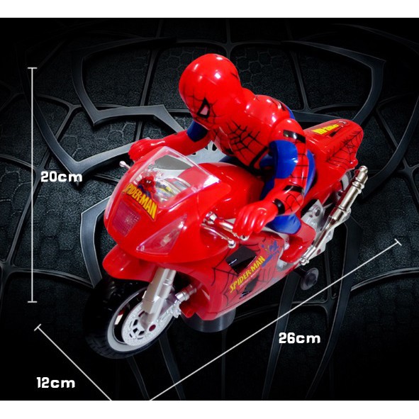 Đồ Chơi Xe Mô Tô Siêu Nhân Nhện Tặng Kèm Pin