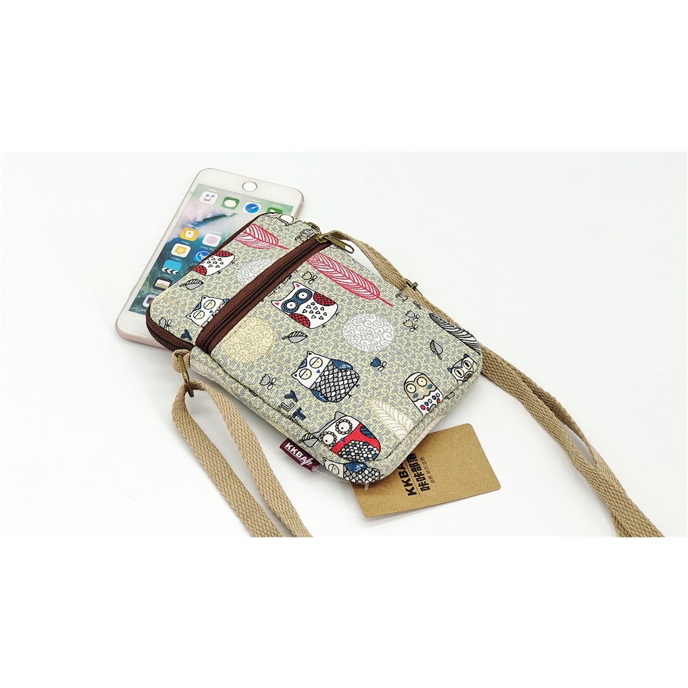 Túi Đeo Chéo Đựng Điện Thoại / Tiền Xu / Điện Thoại Bằng Vải Canvas Kiểu Hoạt Hình Nhật Bản Thời Trang 2022 Dây Kéo Khóa Zip