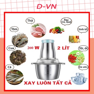 [Siêu Khỏe] Máy Xay Thịt Cối Inox Đa Năng Dao 4 Lưỡi FOOD PROCESSOR HDA - Cối xay thịt inox - DVN