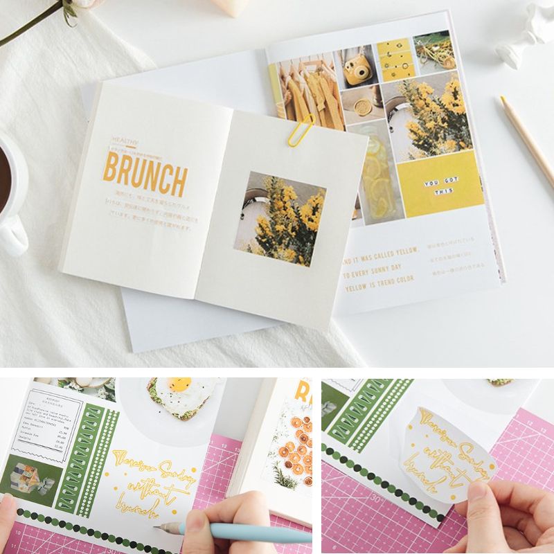 Quyển 20 Tờ Sticker Dán Trang Trí Phong Cách Cổ Điển, Vintage - Hiện Đại Rosy Posy