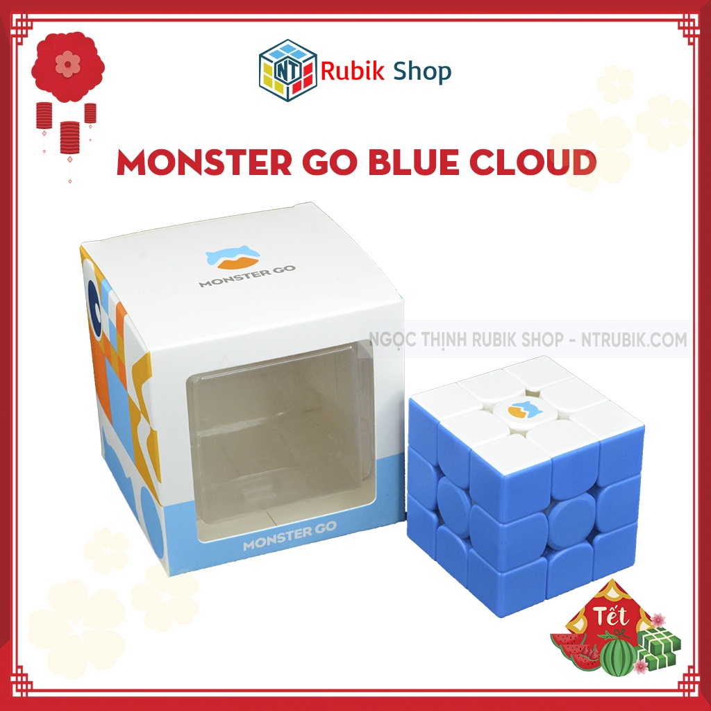 [Siêu hót Gan Monster Go] Rubik 3x3x3 GAN Monster Go MG356 3x3 Cloud Blue (Stickerless Xanh Dương)