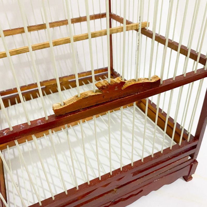 Lồng vuông chào mào khung gỗ giá rẻ nan cáp quang