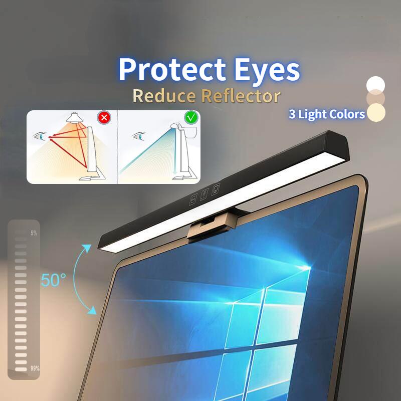 Đèn LED Đọc Sách Màn Hình Máy Tính / Laptop Bằng PC 50cm 33cm Cổng USB Có Kẹp Dài 60 Phút