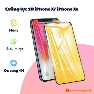 Kính cường lực 9d iphone x/ iphone xs độ cứng 9h - happytech