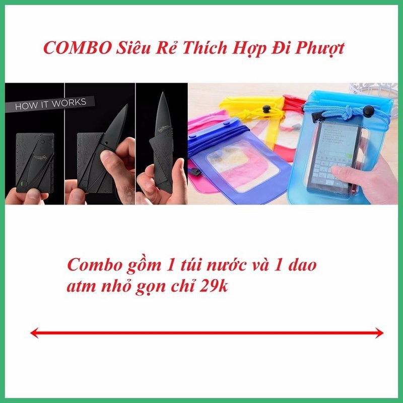 Combo Túi Chống Nước Và Dao ATM