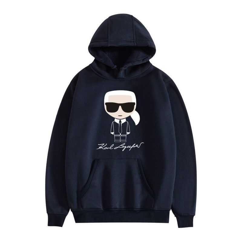 Áo Sweater Chui Đầu Cỡ Lớn In Họa Tiết Chân Dung Karl Lagerfeld Thời Trang Cho Cặp Đôi 02