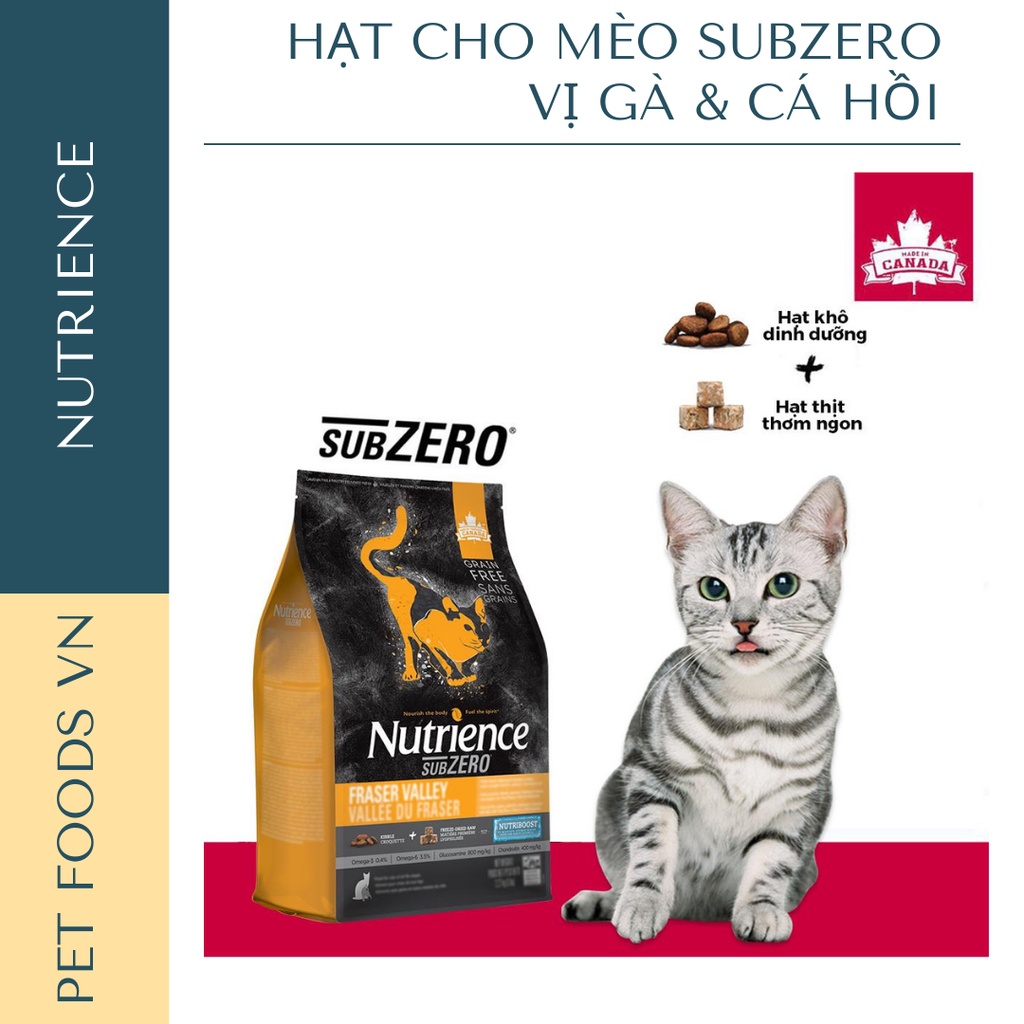 Hạt cho mèo NUTRIENCE Subzero Cat 500g vị Gà, Cá Hồi &amp; Cá Trích