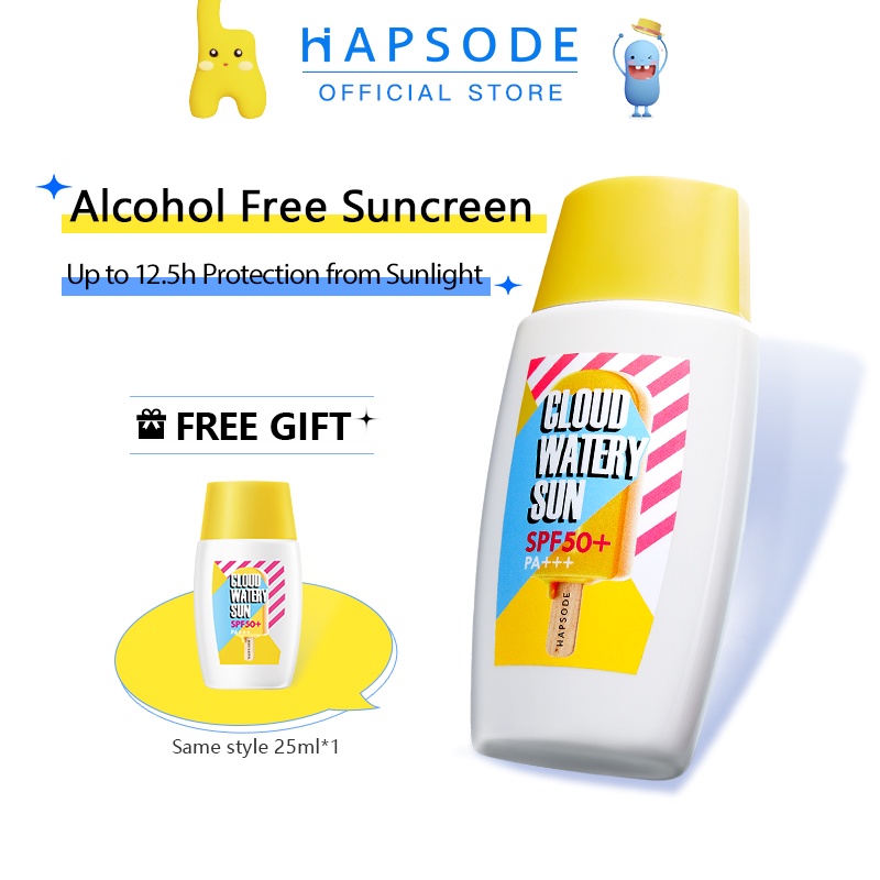 Kem chống nắng HAPSODE SPF50+ PA +++ 25ml/50ml bảo vệ khỏi tia UV không cồn dưỡng ẩm cho da mặt và toàn thân