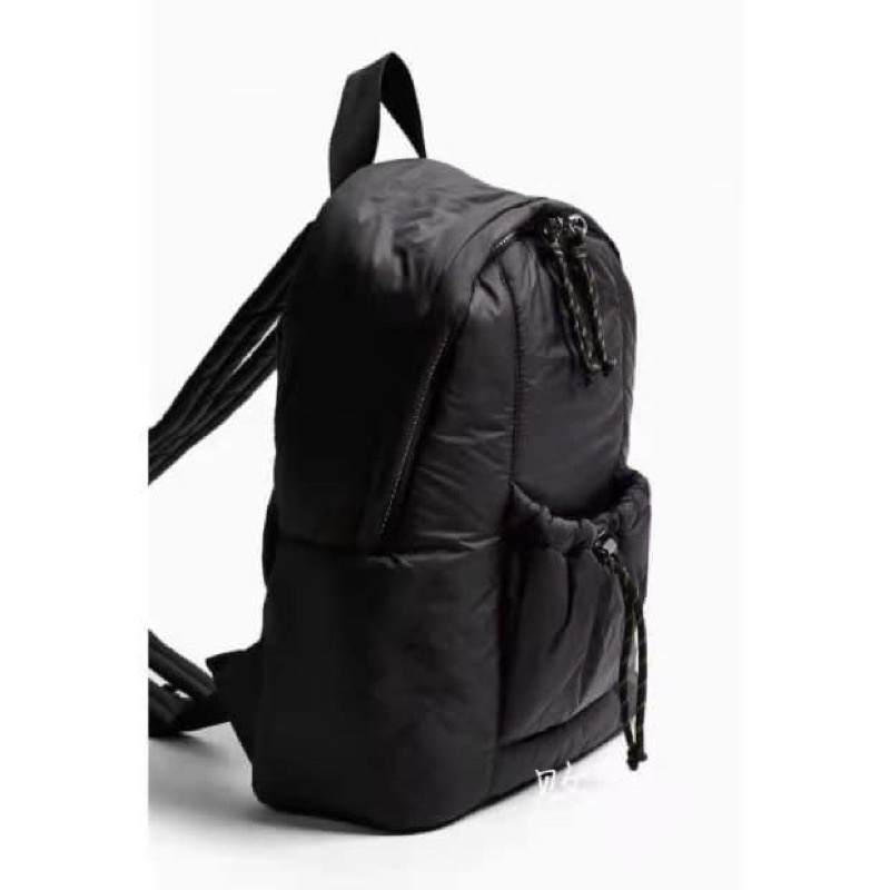 SALE-Balo form vuông  Topie Shop backpack--Màu trắng và đen sang chảnh