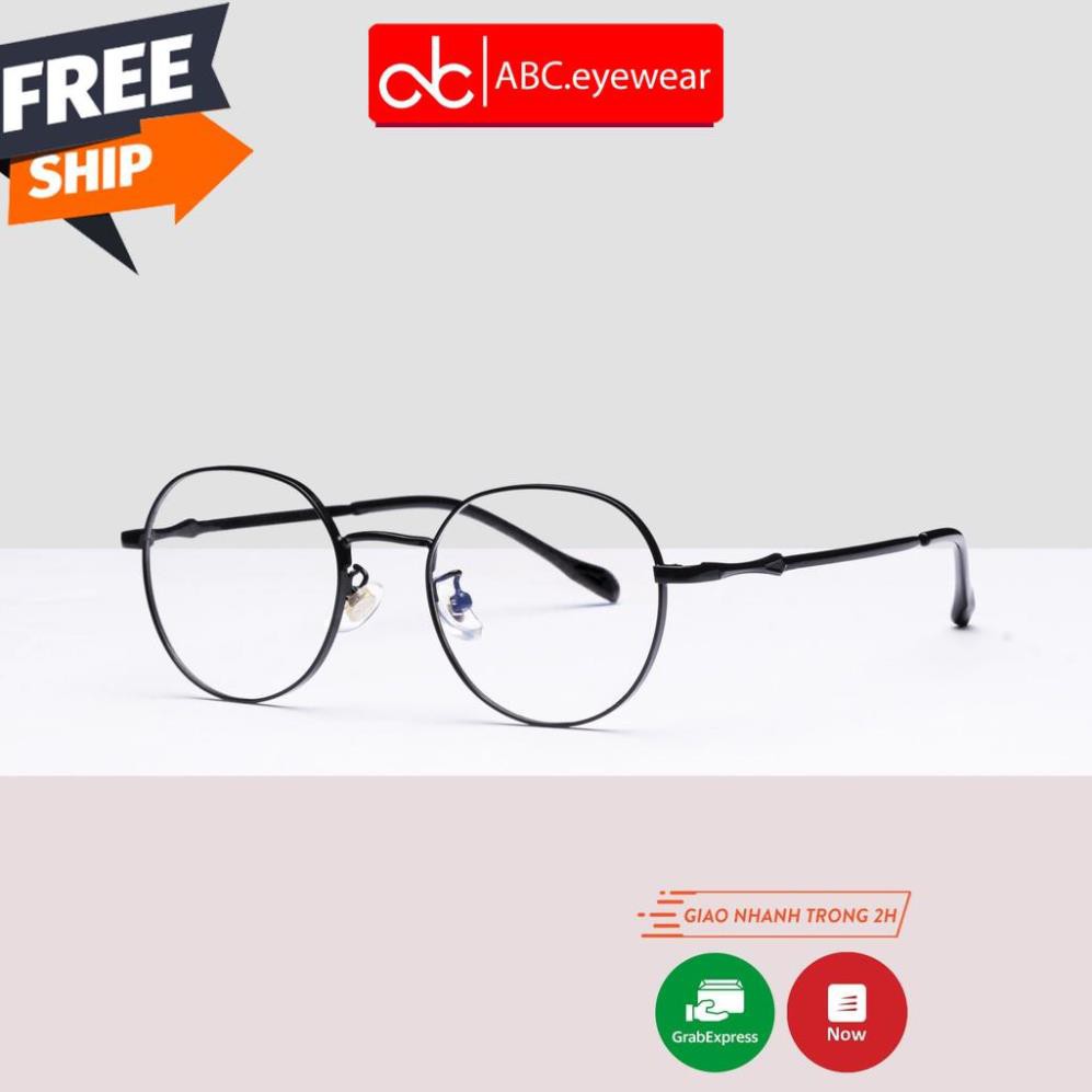 Gọng kính cận nam nữ ABCeyewear mắt tròn kim loại siêu nhẹ phù hợp mặt nhỏ 2839