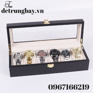 Hộp Đựng Đồng Hồ 6 Chiếc Bằng Gỗ Sơn Đen