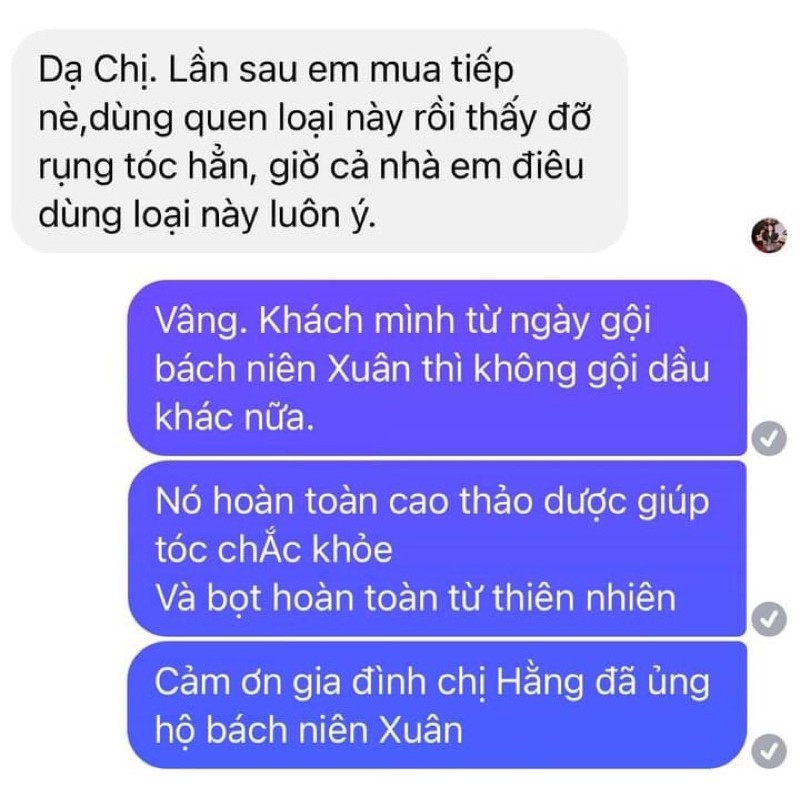 Dầu gội xả Bách Niên Xuân ( com bo 2 chai) ngăn ngừa bạc tóc, rụng tóc